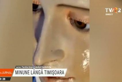 Minune în apropiere de Timișoara. Plânge statuia Maicii Domnului din Sânandrei