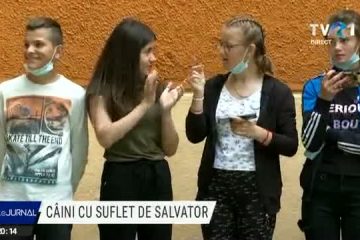 Câini cu suflet de salvator. Elevii de la Liceul pentru persoane cu deficiențe auditive Buzău au asistat la demonstrații ale patrupedelor