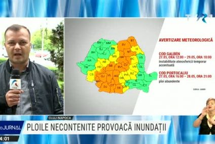 Zeci de case inundate în urma ruperilor de nori din Covasna. Cod portocaliu de viituri în bazine hidrografice din 16 judeţe, până sâmbătă după-amiază