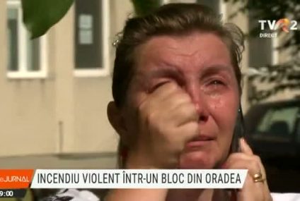 Incendiu violent într-un bloc din Oradea. Un apartament și acoperișul clădirii au fost cuprinse de flăcări