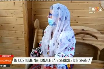 EXCLUSIV | Românii din Spania, în costum popular la biserică