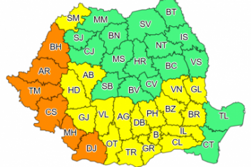 Noi avertizări Cod galben şi Cod portocaliu de caniculă şi vreme instabilă în mare parte din ţară