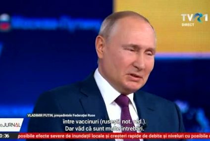 Putin dezvăluie că s-a vaccinat cu Sputnik V și explică de ce nu a făcut publică informația: Nu am vrut să creez un avantaj pentru niciunul dintre serurile rusești