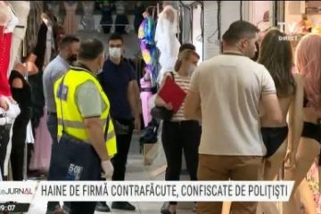 Zeci de saci cu haine contrafăcute din IDM Basarab au fost confiscate de polițiști