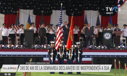 Ziua Independenței SUA | David Muniz: Națiunile se definesc prin valorile pe care la apără. Iohannis: Valorile din Declarația de Independență continuă să ne ghideze în gestionarea provocărilor de azi