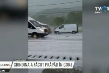 Grindina a făcut prăpăd în mai multe localități din județul Gorj, iar la Brăila, cinci gospodării au fost inundate și mai mulți copaci au căzut pe străzile din oraș