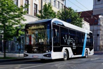 Primul autobuz 100% electric produs în România, testat şi la Făgăraş