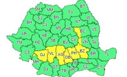 Noi atenţionări Cod galben de caniculă în 10 judeţe şi, respectiv, de instabilitate atmosferică accentuată în 9 judeţe. Temperatura maximă în Capitală va ajunge la 33 de grade