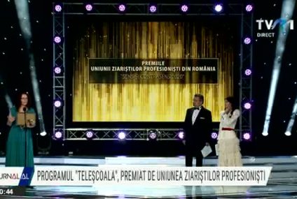 Programul TVR “Teleșcoala” a fost premiat de Uniunea Ziariștilor Profesioniști din România