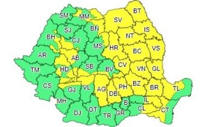 Temperaturile vor urca la 39 de grade în judeţe din vestul și sud-vestul ţării. Averse torenţiale și vijelii în Moldova, nordul şi estul Munteniei, local în Dobrogea şi la munte