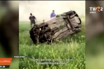 Accident în județul Galați al unui tânăr băut, care circula cu numere false și fără permis de conducere