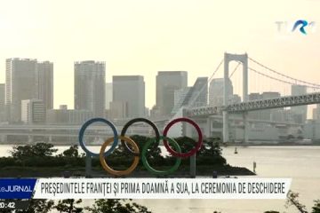 Președintele Franței și Prima Doamnă a SUA, la ceremonia de deschidere a JO de la Tokyo