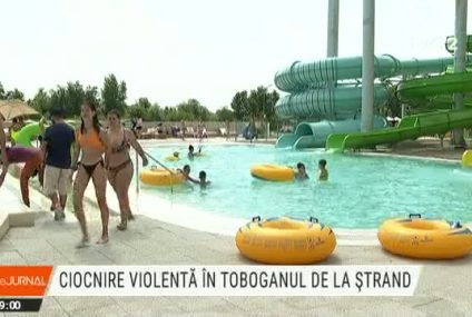 Accident la un parc acvatic din Galați. Două persoane s-au rănit pe unul dintre tobogane