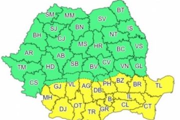 Cod galben de caniculă în 17 județe din sudul țării. Cod galben de ploi torențiale și vijelii în 23 de județe. Vremea în Bucureşti