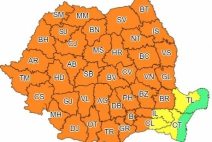 Noi avertizări meteo. Caniculă, furtuni puternice și ploi torențiale în aproape toată ţara. Vijelii puternice, posibile în Bucureşti