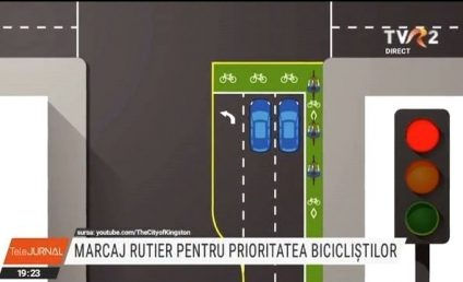 Un nou marcaj rutier pentru prioritatea bicicliștilor, BIKE BOX, în Capitală