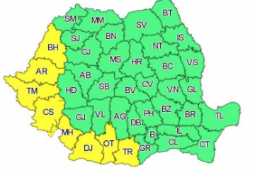 Cod galben de căldură şi disconfort termic în 8 judeţe din vestul şi sud-vestul ţării, sâmbătă şi duminică. În București temperatura ajunge la 35 de grade
