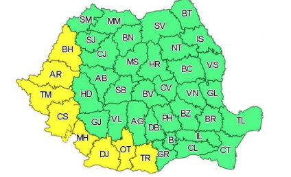 Cod galben de căldură şi disconfort termic în 8 judeţe din vestul şi sud-vestul ţării, sâmbătă şi duminică. În București temperatura ajunge la 35 de grade