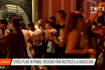 Străzi pline în primul weekend fără restricții din Barcelona