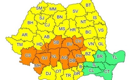 METEO | Cod portocaliu de ploi abundente în 13 judeţe, până duminică seara. Ploi torenţiale şi o temperatură maximă de 28 de grade pe parcursul zilei de sâmbătă, în Bucureşti. Aflaţi ultimele date actualizate de ANM