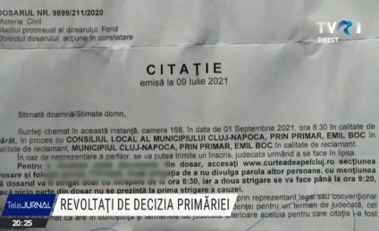 CLUJ-NAPOCA O fetiță de trei ani a fost chemată în instanță pentru evacuarea unei locuințe. Protest în fața primăriei