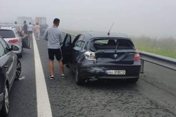 Trei autovehicule implicate într-un accident pe A2, la Cernica. Circulaţie îngreunată pe sensul spre Bucureşti