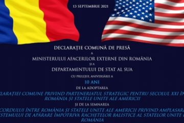 România şi SUA vor întâmpina provocările viitorului împreună, ca prieteni şi aliaţi (declaraţie comună a MAE român și a Departamentului de Stat din SUA)