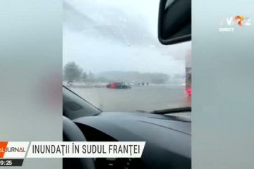 Furtuni deosebit de puternice în Franța. Sudul țării este sub ape, după o rupere de nori