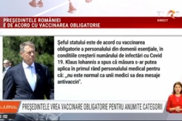 Președintele Klaus Iohannis, de acord cu vaccinarea obligatorie pentru anumite categorii din domenii esențiale