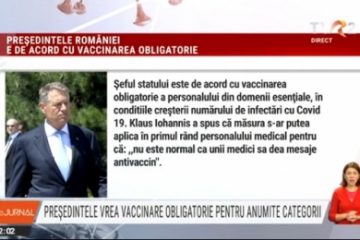 Președintele Klaus Iohannis, de acord cu vaccinarea obligatorie pentru anumite categorii din domenii esențiale