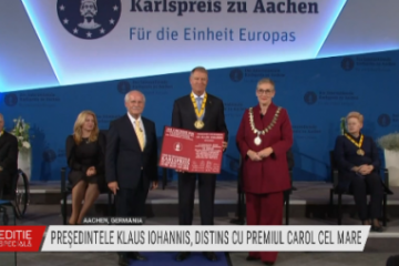 Preşedintele României, distins cu Premiul internațional Carol cel Mare pentru 2020, la Aachen. Klaus Iohannis: Acest premiu îmi reamintește de valoarea UE pentru statele membre, pentru cetățeni și pentru istoria acestui continent