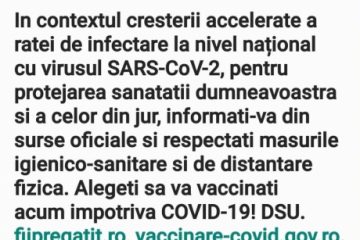 Valeriu Gheorghiță: Am agreat să trimitem săptămânal un mesaj prin sistemul RoAlert în care să transmitem importanța respectării măsurilor și recomandarea vaccinării