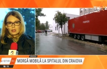 Morgă mobilă la Spitalul Judeţean de Urgenţă din Craiova. Unitatea nu mai face față numărului pacienților care au murit de Covid-19