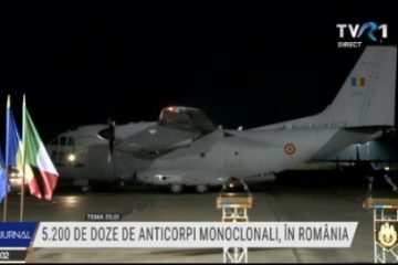 Peste 5 mii de doze de anticorpi monoclonali, aduse marți seară din Italia, cu o aeronavă militară. Ministrul interimar al Sănătății: Mâine vor fi actualizate criteriile pentru tratamentul cu acest medicament