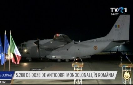 Peste 5 mii de doze de anticorpi monoclonali, aduse marți seară din Italia, cu o aeronavă militară. Ministrul interimar al Sănătății: Mâine vor fi actualizate criteriile pentru tratamentul cu acest medicament