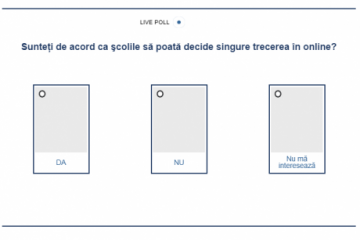 SONDAJ Şcoala în pandemie, în dezbatere la „Referendum”: Sunteţi de acord ca, în actualul context pandemic, şcolile să poată decide singure trecerea parţială sau totală în online?