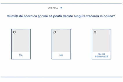 SONDAJ Şcoala în pandemie, în dezbatere la „Referendum”: Sunteţi de acord ca, în actualul context pandemic, şcolile să poată decide singure trecerea parţială sau totală în online?