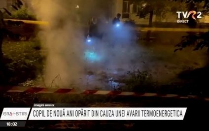 Copil cu arsuri de gradul 3 din cauza unei țevi sparte în Sectorul 1 al Capitalei. Termoenergetica a împrejmuit cu plasă de protecţie zona cu apă fierbinte