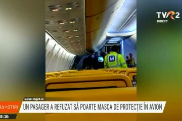 Scandal pe aeroportul din Cluj. Un cetățean britanic care a refuzat să poarte masca a fost dat jos din avion. Ceilalți pasageri au aplaudat intervenția
