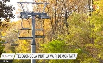 Telegondola de peste lacul Ciric din Iaşi va fi demolată. A costat 1,5 milioane de euro, bani europeni