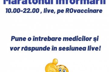 12 ore cu date științifice despre vaccinarea împotriva coronavirusului, la un eveniment inedit: Maratonul Informării. Avertismentul medicilor: nu am depășit valul patru!