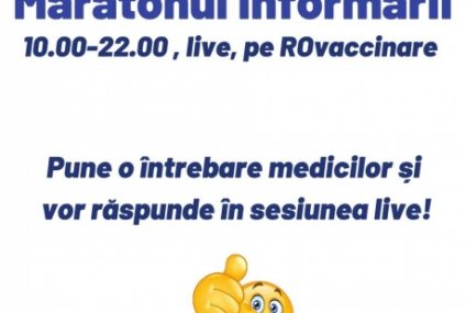 12 ore cu date științifice despre vaccinarea împotriva coronavirusului, la un eveniment inedit: Maratonul Informării. Avertismentul medicilor: nu am depășit valul patru!