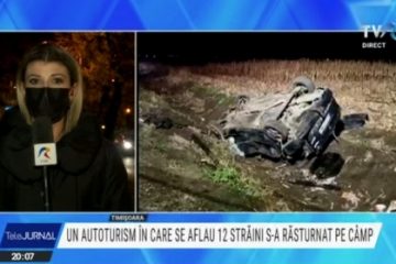 Doi morți și 10 răniți după ce un autoturism cu cetățeni străini, posibil migranți, s-a răsturnat în apropiere de Timișoara