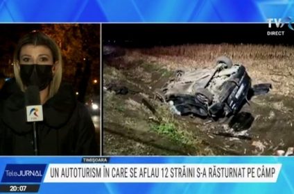 Doi morți și 10 răniți după ce un autoturism cu cetățeni străini, posibil migranți, s-a răsturnat în apropiere de Timișoara