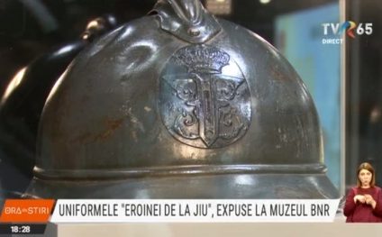 Uniformele Eroinei de la Jiu și ochelarii ei celebri, la Muzeul BNR, după lansarea în circulație a bancnotei cu chipul Ecaterinei Teodoroiu