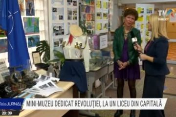 Mini muzeu dedicat Revoluției, la Liceul Teoretic Alexandru Vlahuţă din Capitală. Multe dintre exponate au fost aduse chiar de elevi