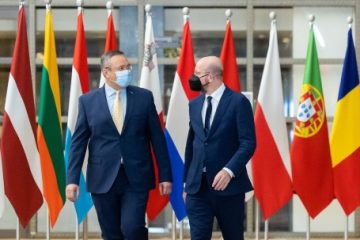 Nicolae Ciucă, întrevedere cu preşedintele Consiliului European, Charles Michel, la Bruxelles