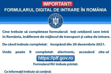 Aproximativ 290.000 de persoane au generat formulare digitale de intrare în România