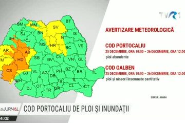 Cod portocaliu de ploi în mai multe judeţe