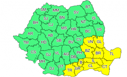 Vreme deosebit de rece și ger în toată țara. Cod galben de vânt puternic în zece județe, până miercuri dimineață